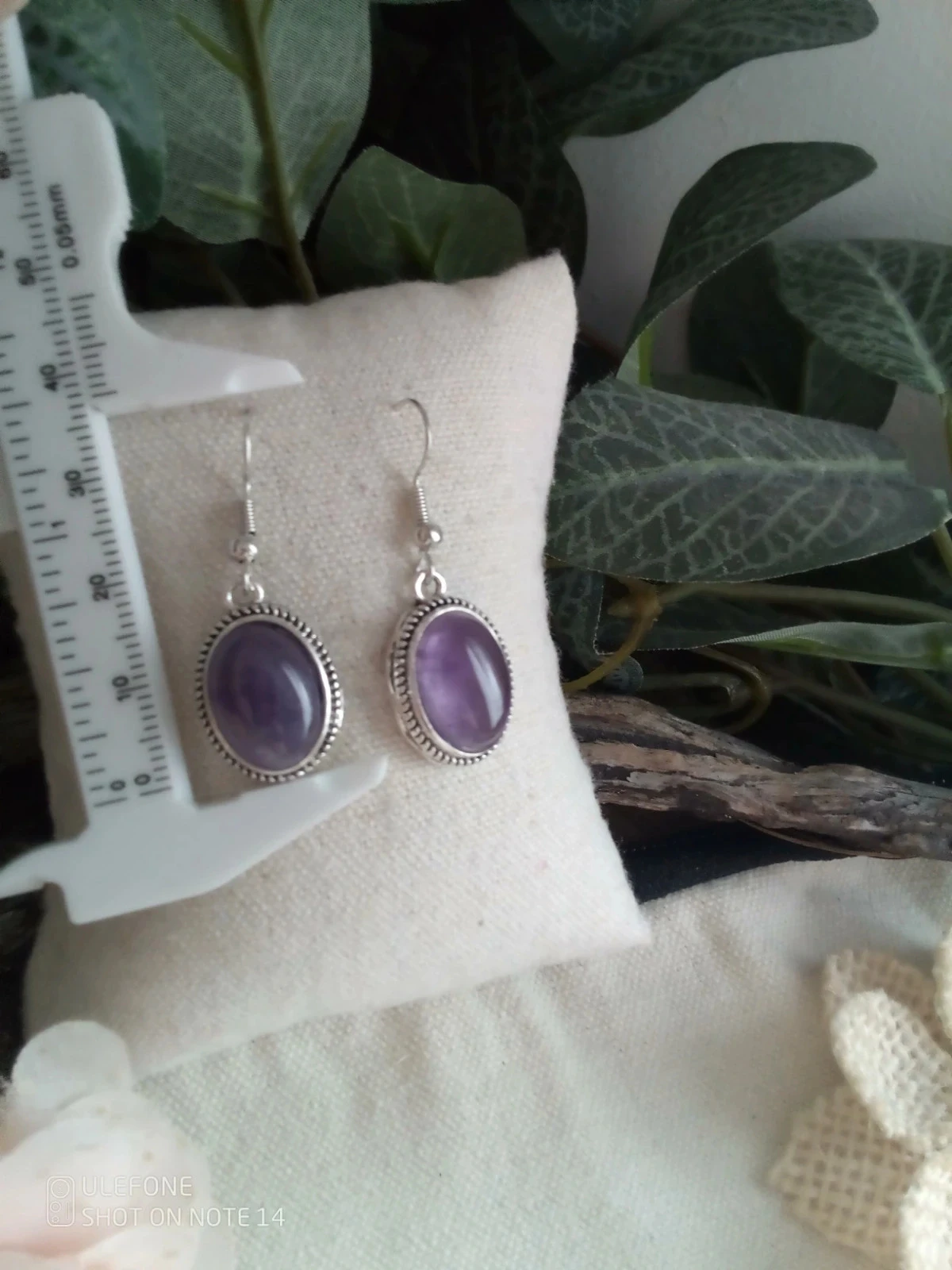 Aretes bohemios con piedras amatista – photo 2
